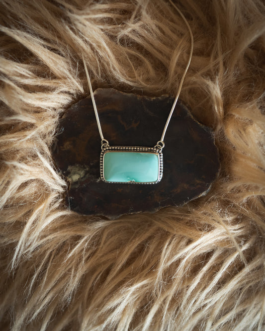 High Grade Natural Royston Turquoise Bar Necklace