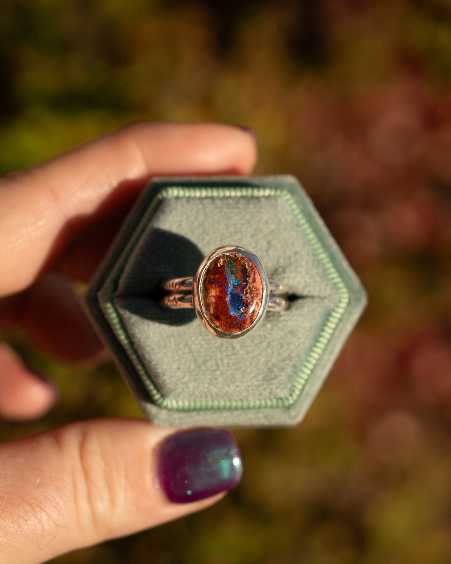 Natural Mexican Fire Opal Ring