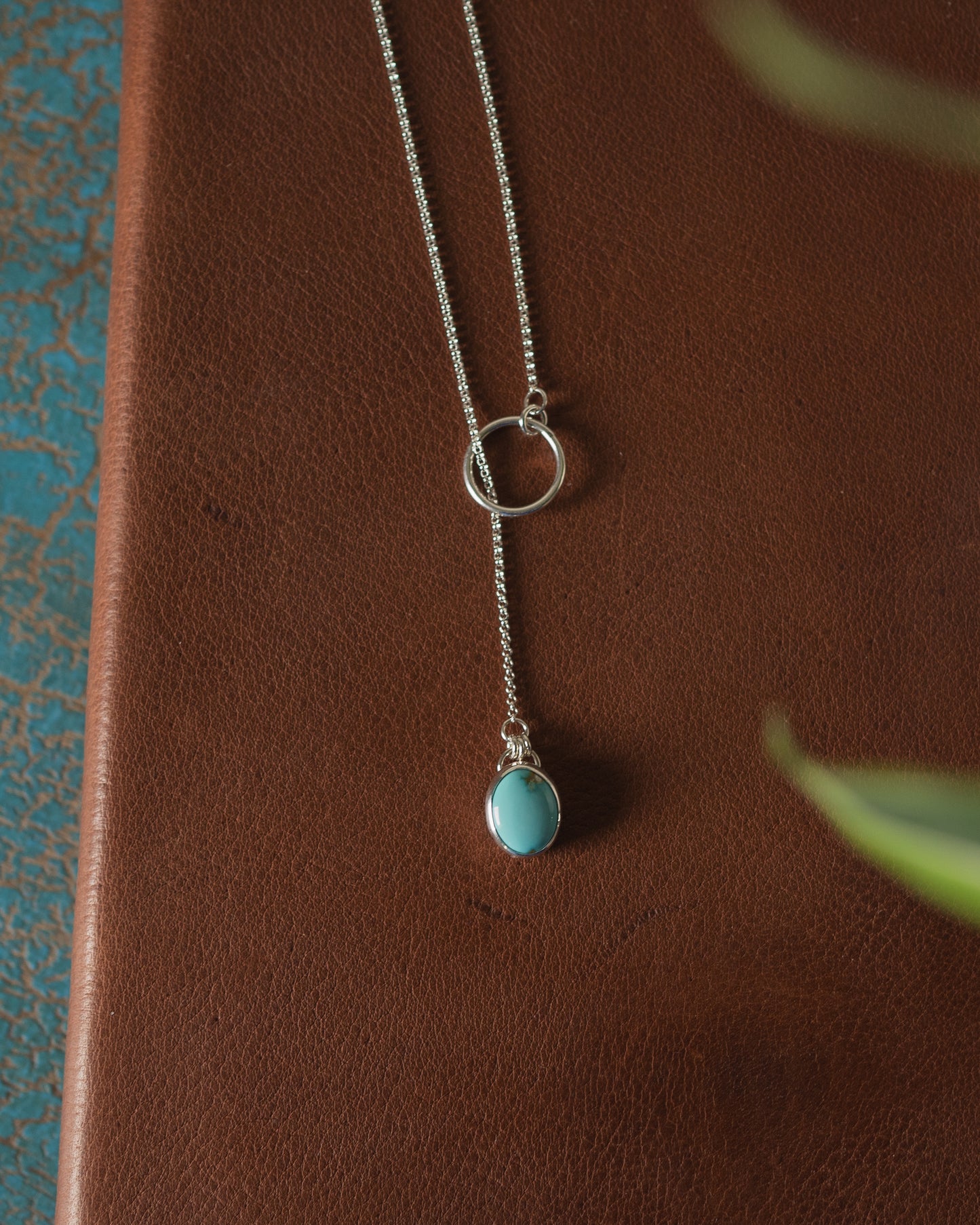 Natural Thunderbird Turquoise Lariat Necklace