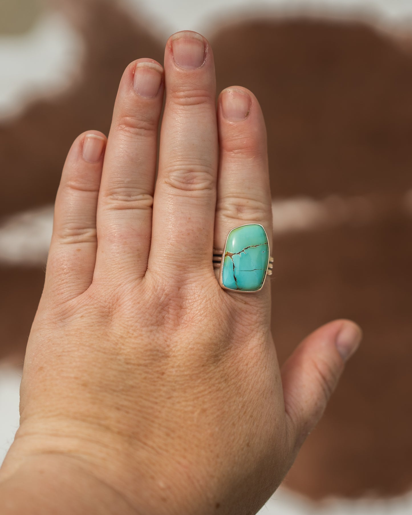 Chunky Natural Blackjack Turquoise Ring