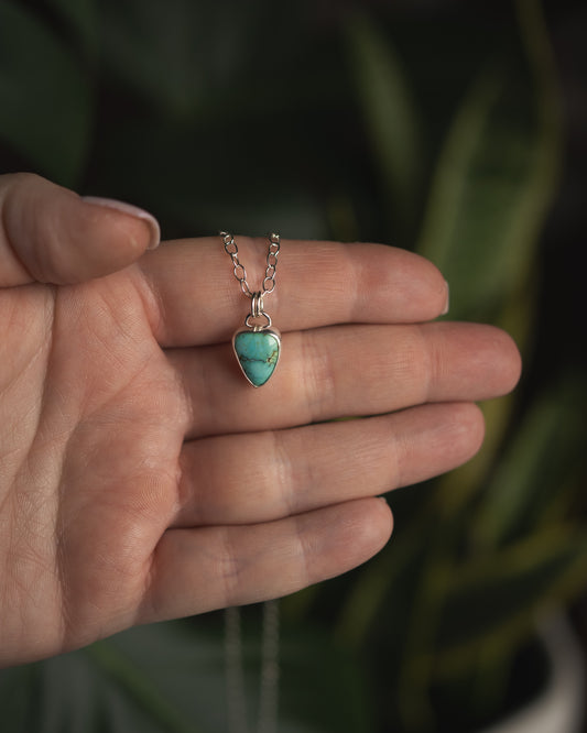 Dainty Natural Peacock Mountain Turquoise Necklace