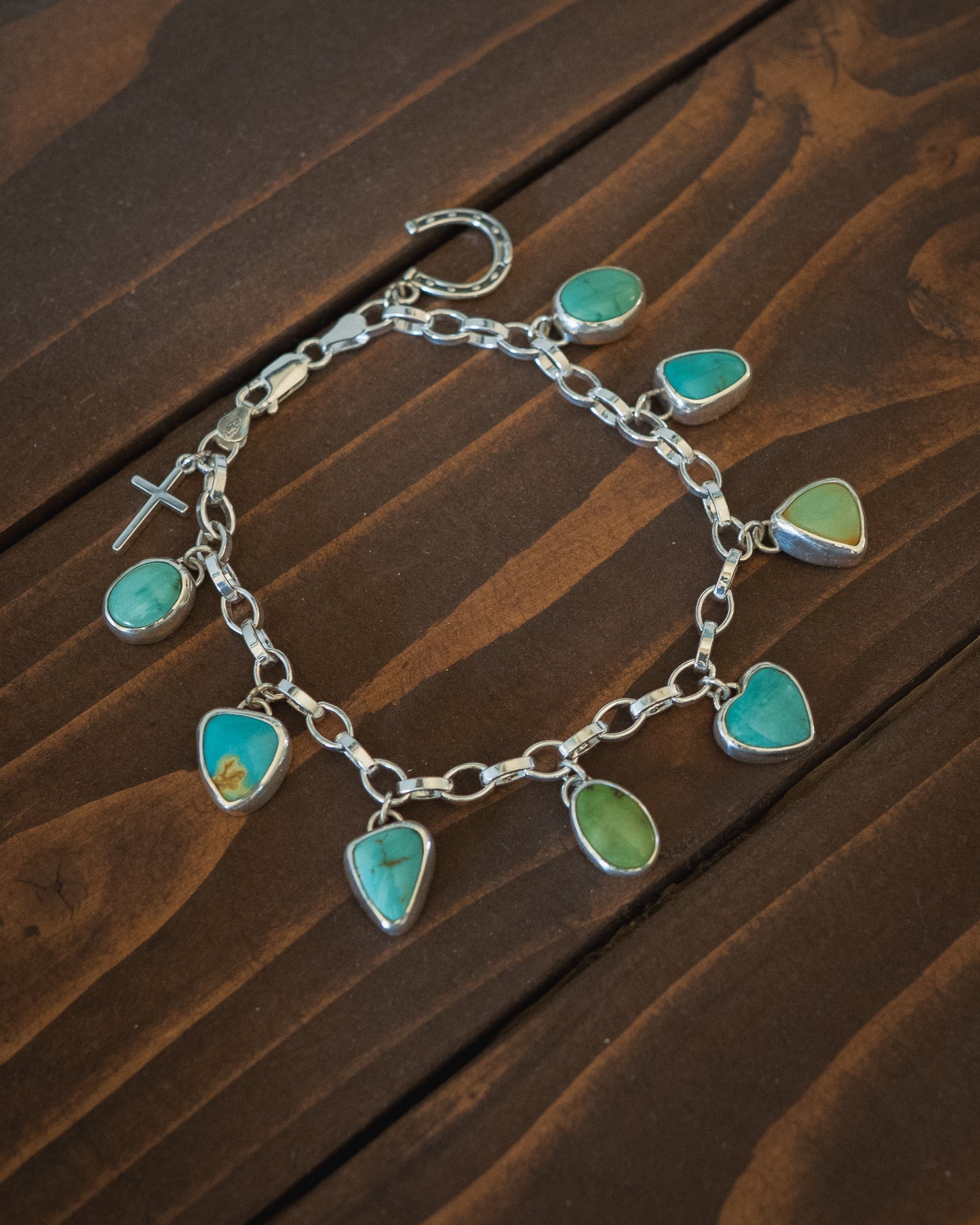 Natural Turquoise Charm Bracelet