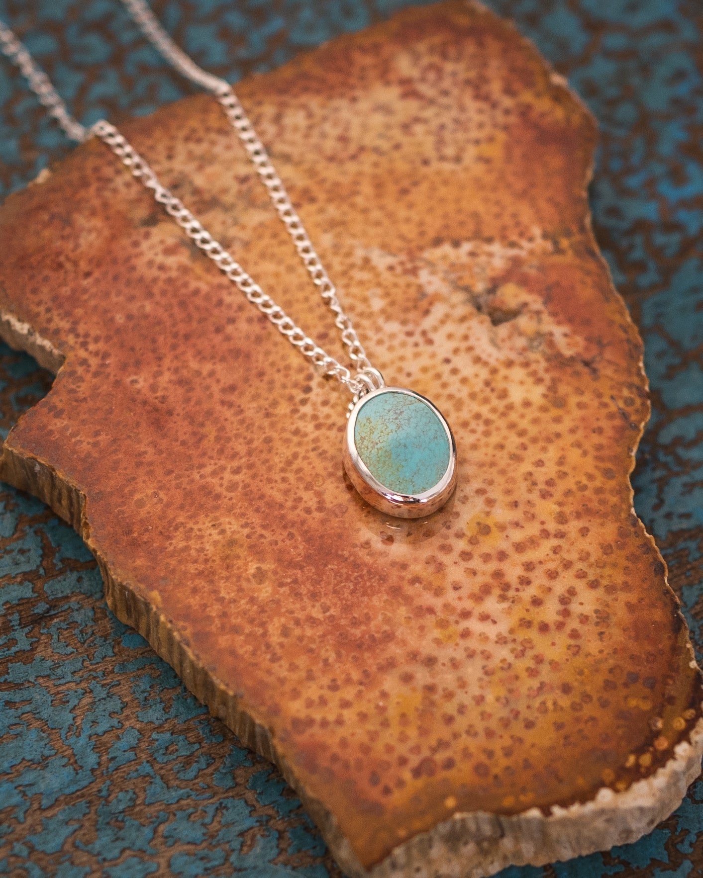 Natural Happy Turquoise Dainty Necklace