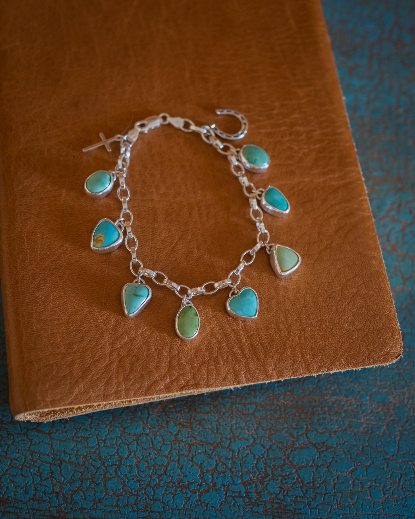 Natural Turquoise Charm Bracelet