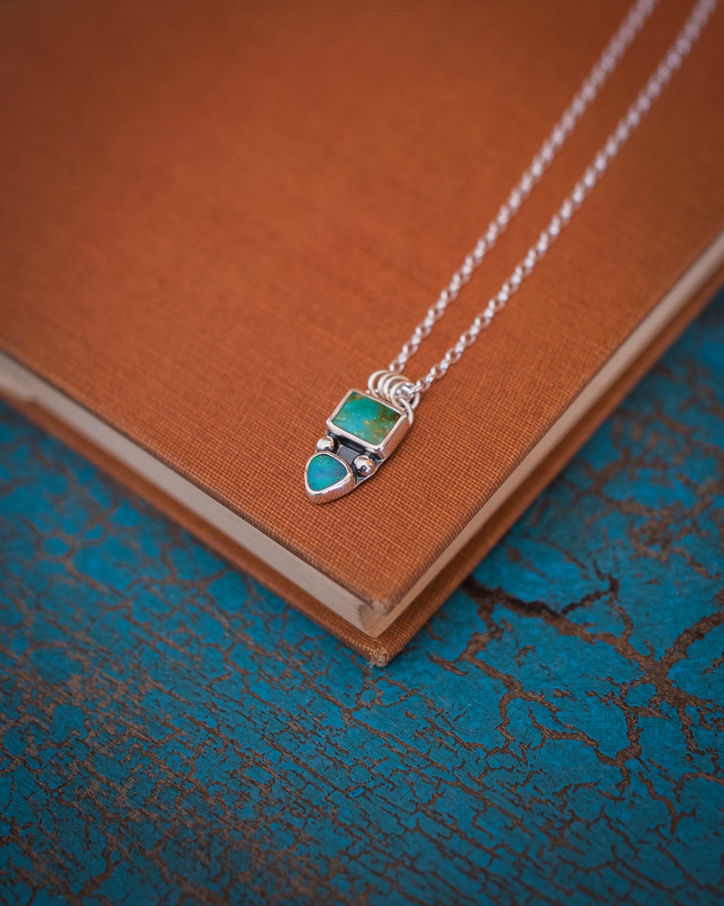 Natural Ol’ Willie Turquoise and Natural Australian Boulder Opal Necklace