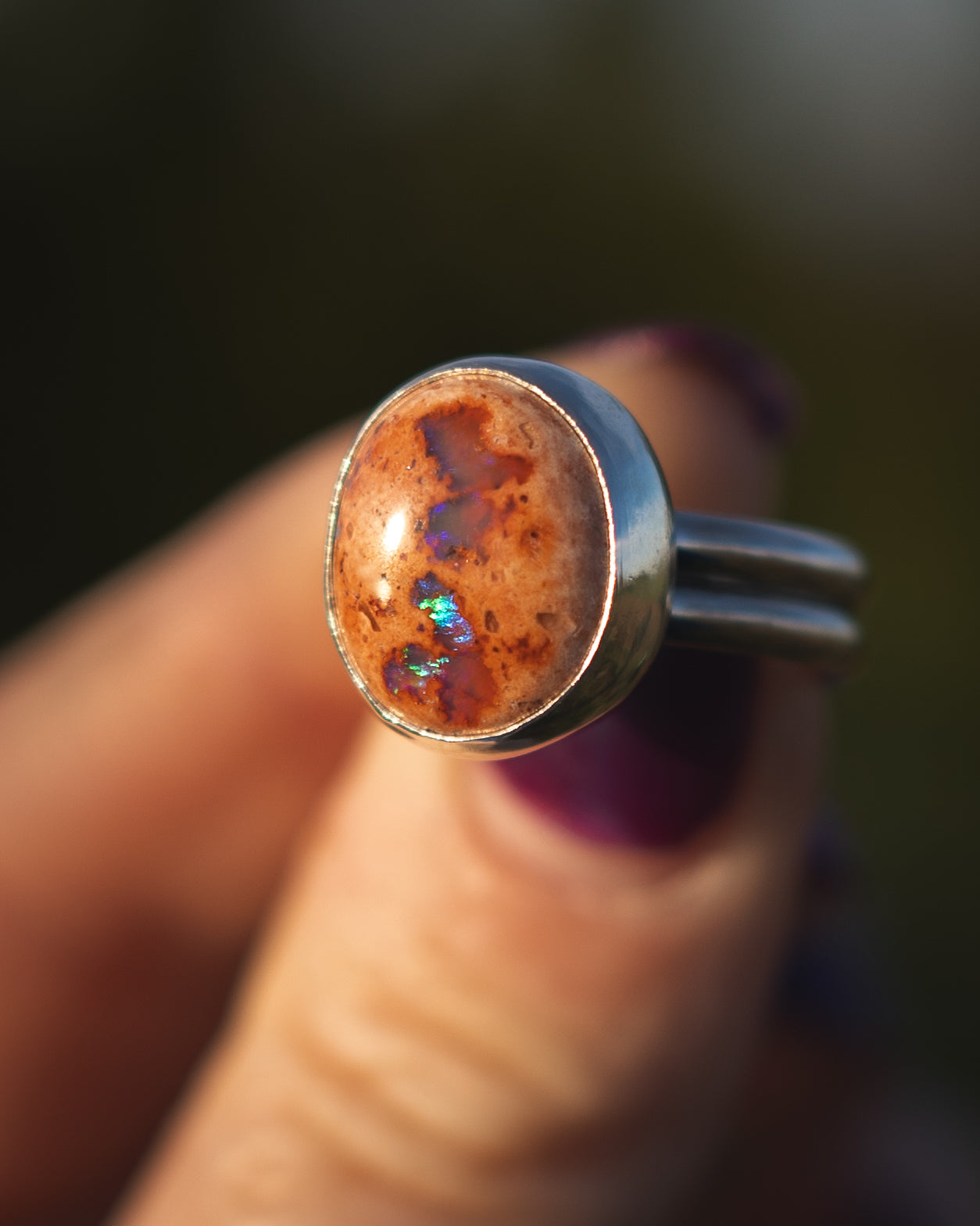 Natural Mexican Fire Opal Ring