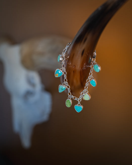 Natural Turquoise Charm Bracelet