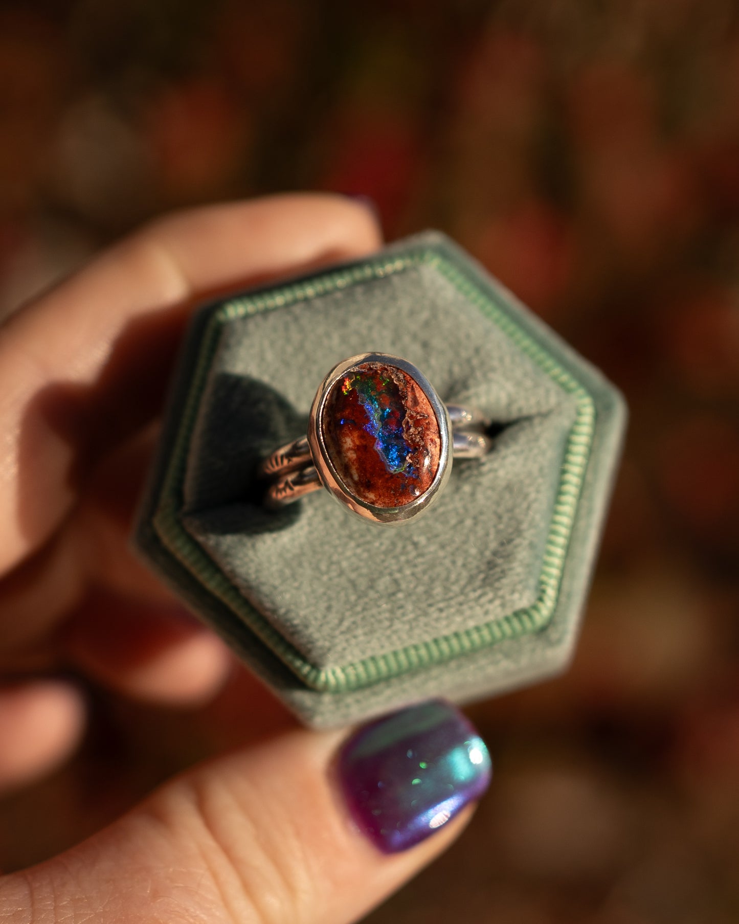 Natural Mexican Fire Opal Ring