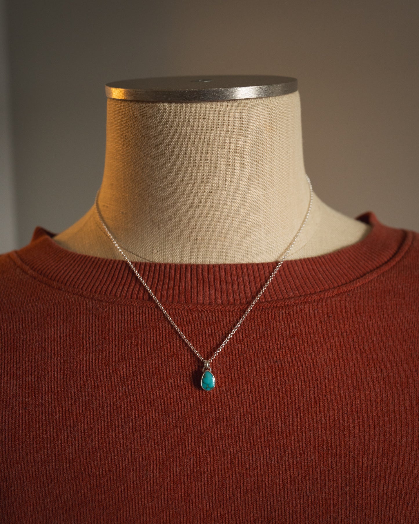 Dainty Natural Lone Mountain Turquoise Necklace