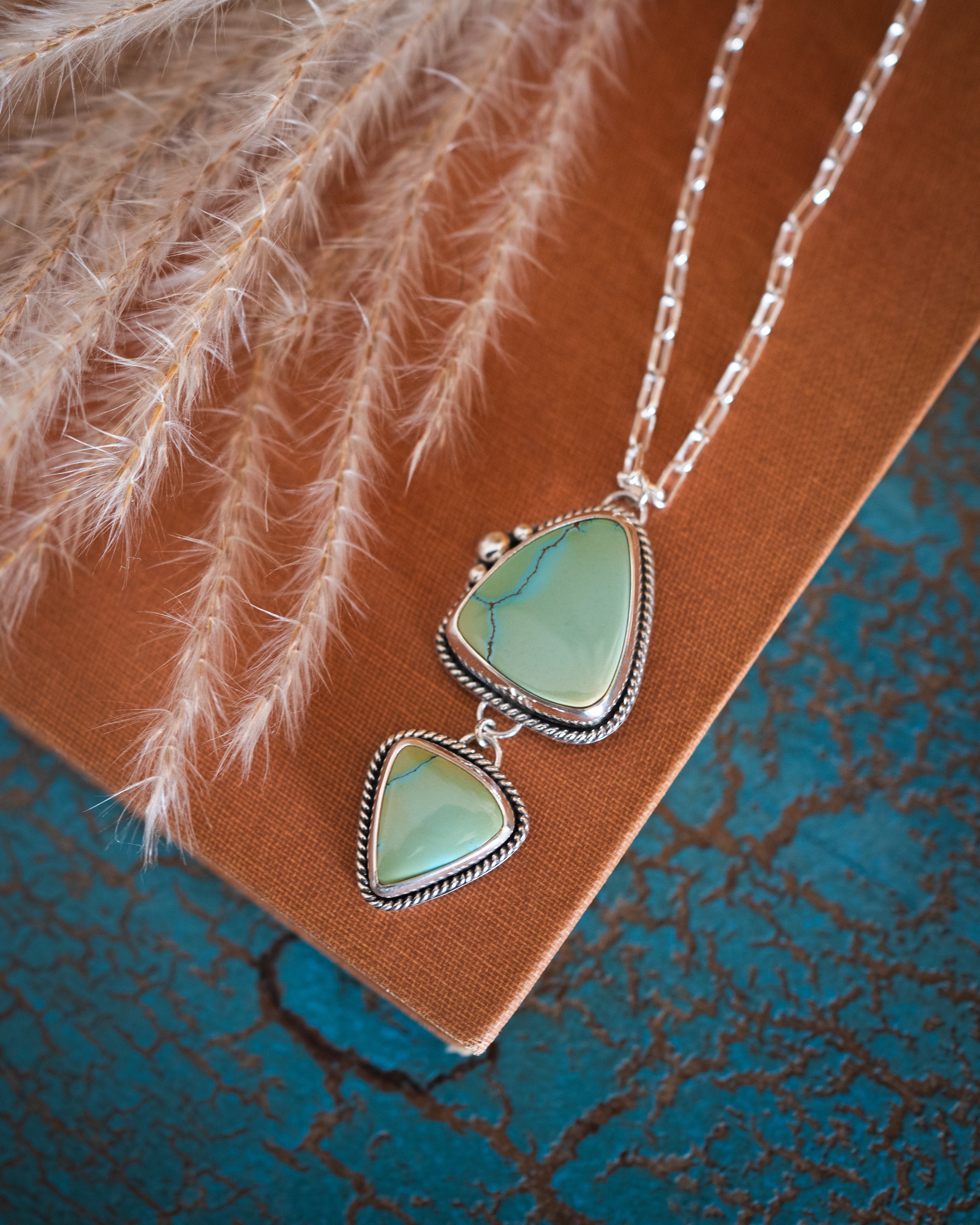 Top Grade Natural Iron Maiden Turquoise Statement Necklace – Jay