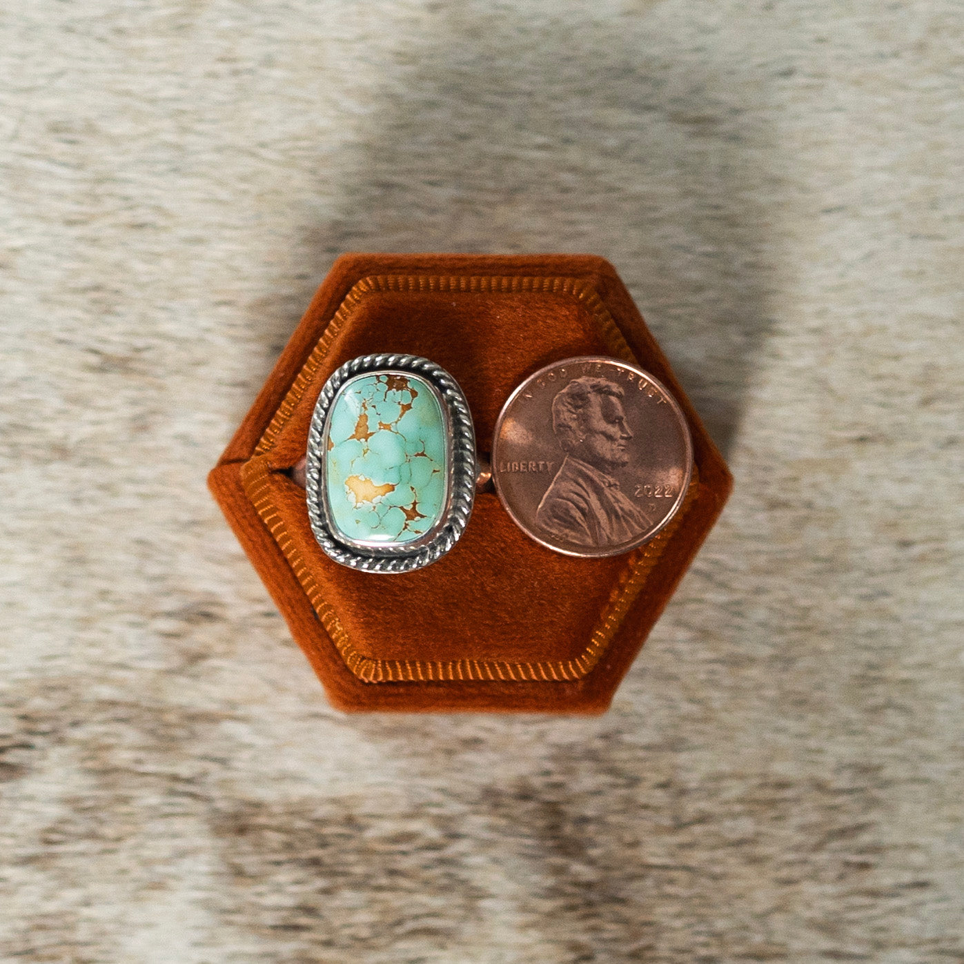 Breathtaking Natural Royston Turquoise Rope Ring