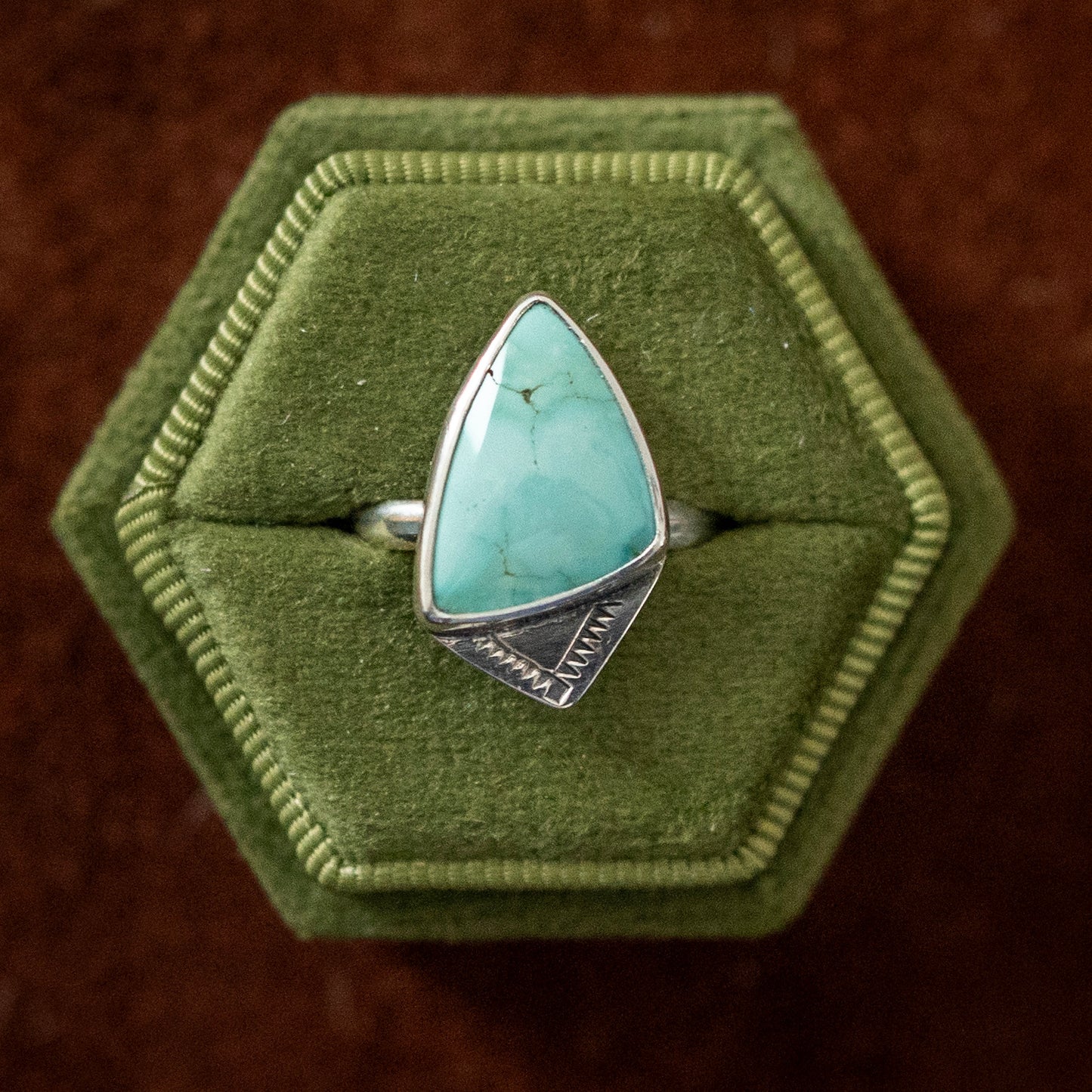 Natural Ol' Willie Turquoise Stamped Ring