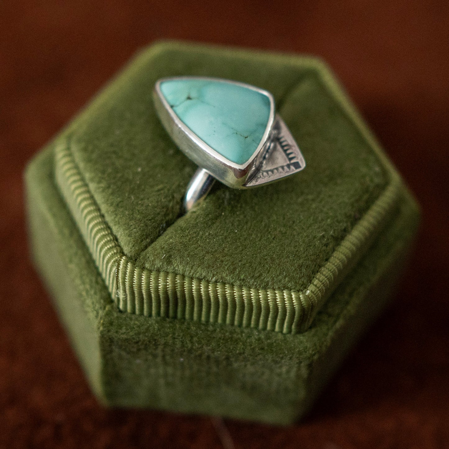 Natural Ol' Willie Turquoise Stamped Ring