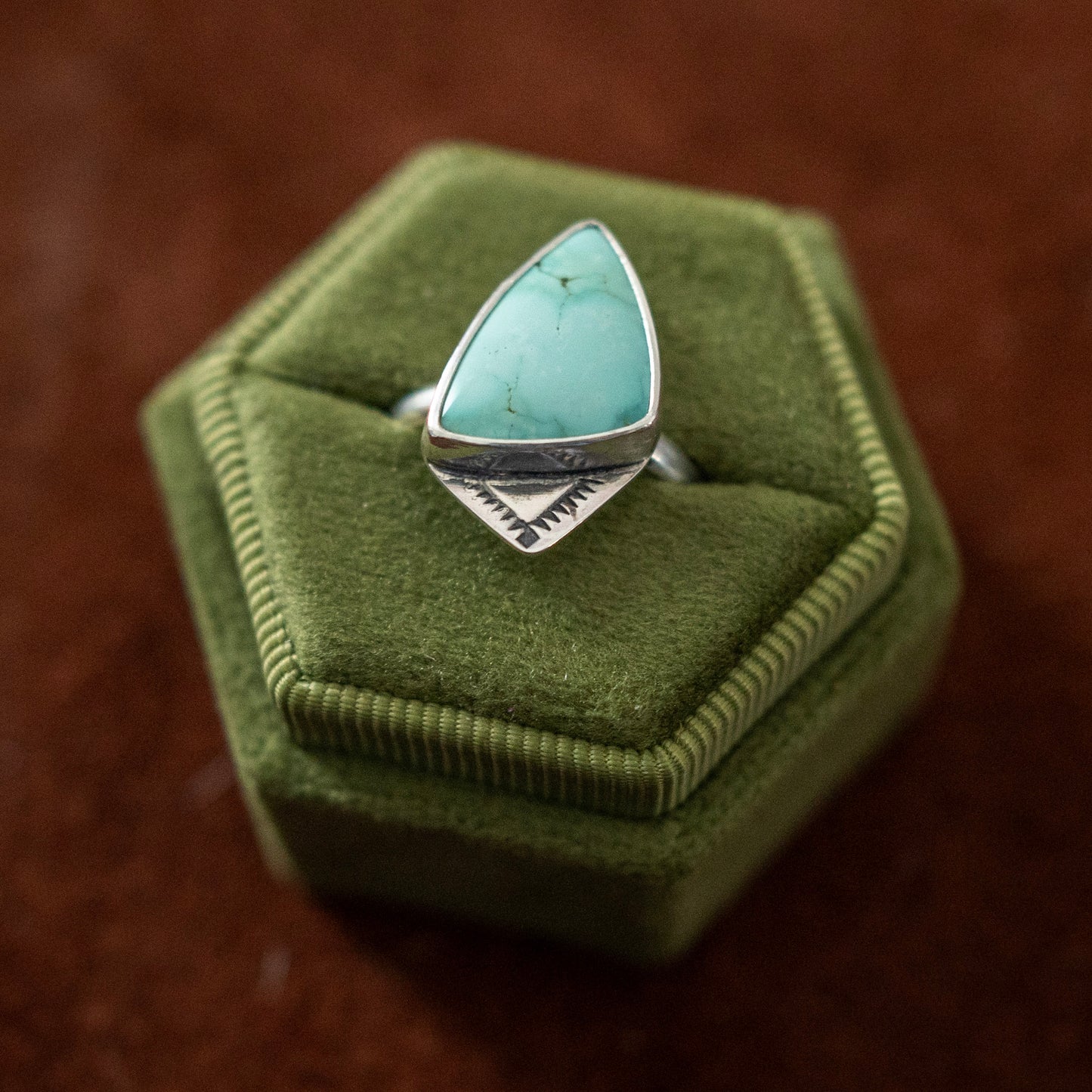 Natural Ol' Willie Turquoise Stamped Ring