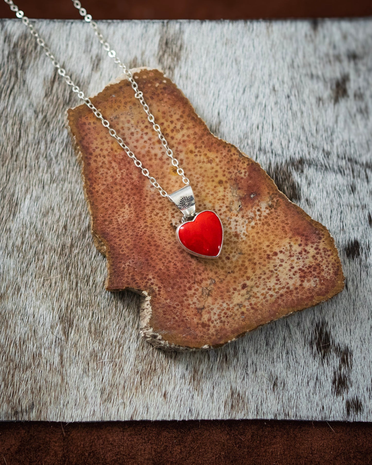 Natural Rosarita Heart Necklace