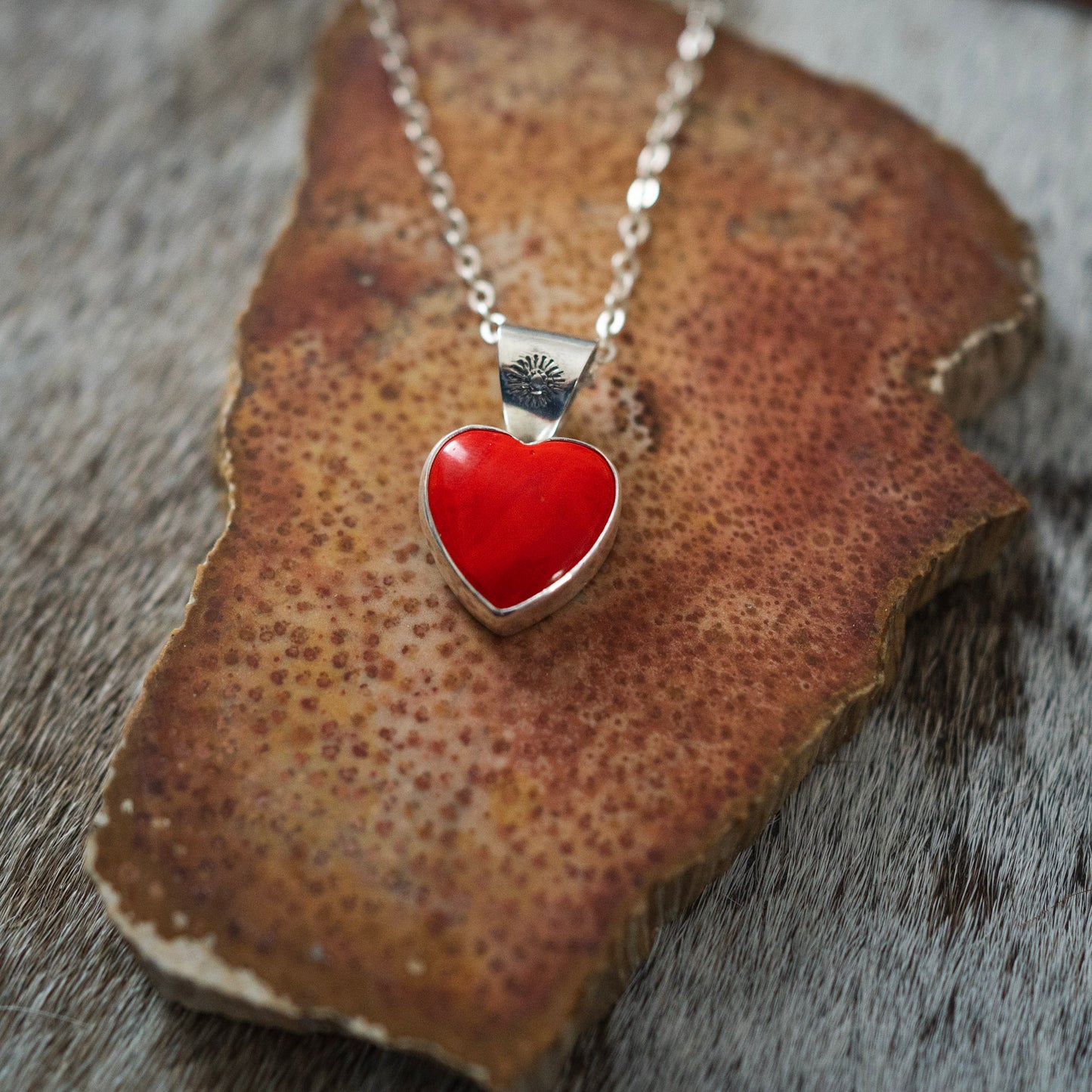 Natural Rosarita Heart Necklace