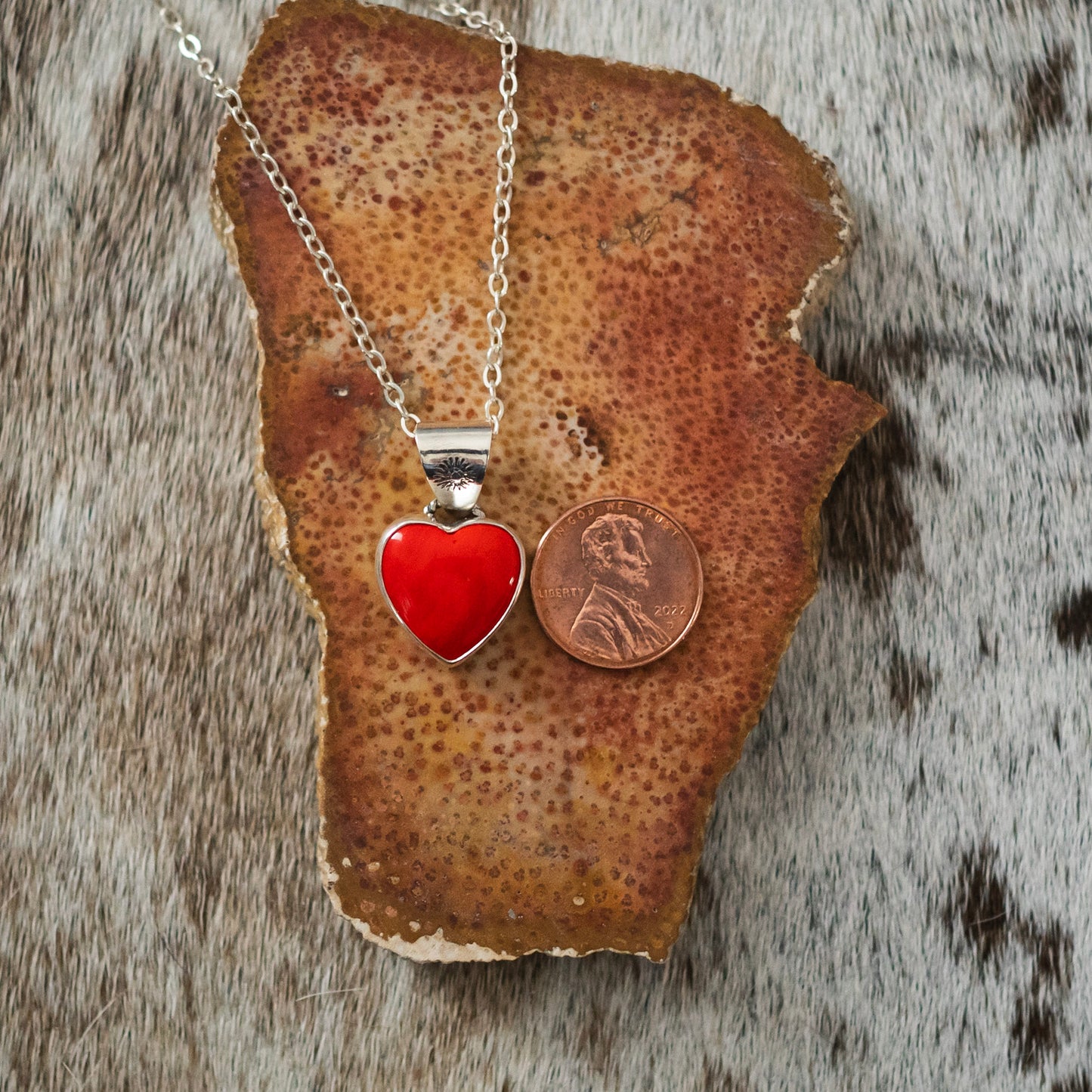 Natural Rosarita Heart Necklace