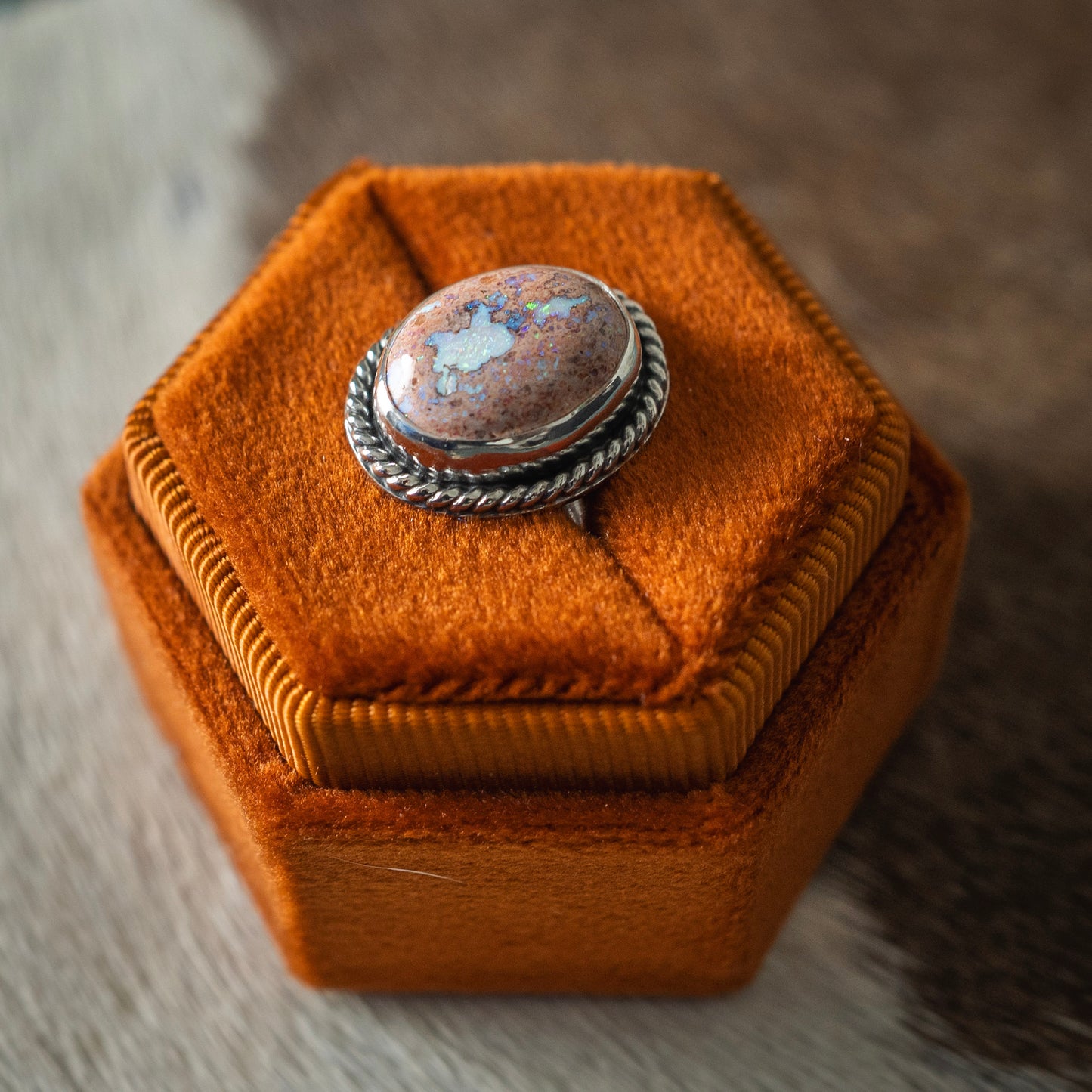 Dainty Mexican Fire Opal Ring