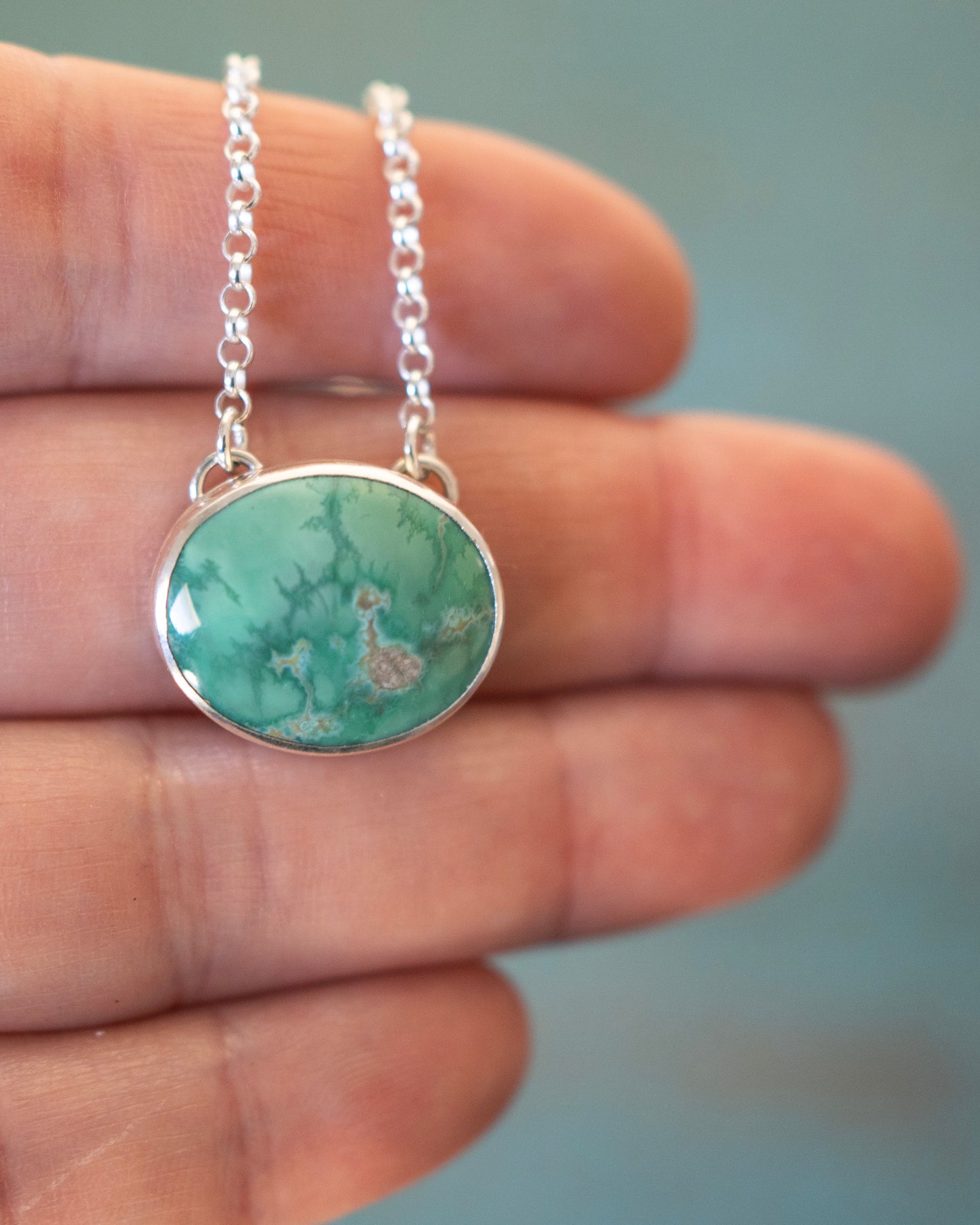 Natural Siren Storm Variscite Necklace