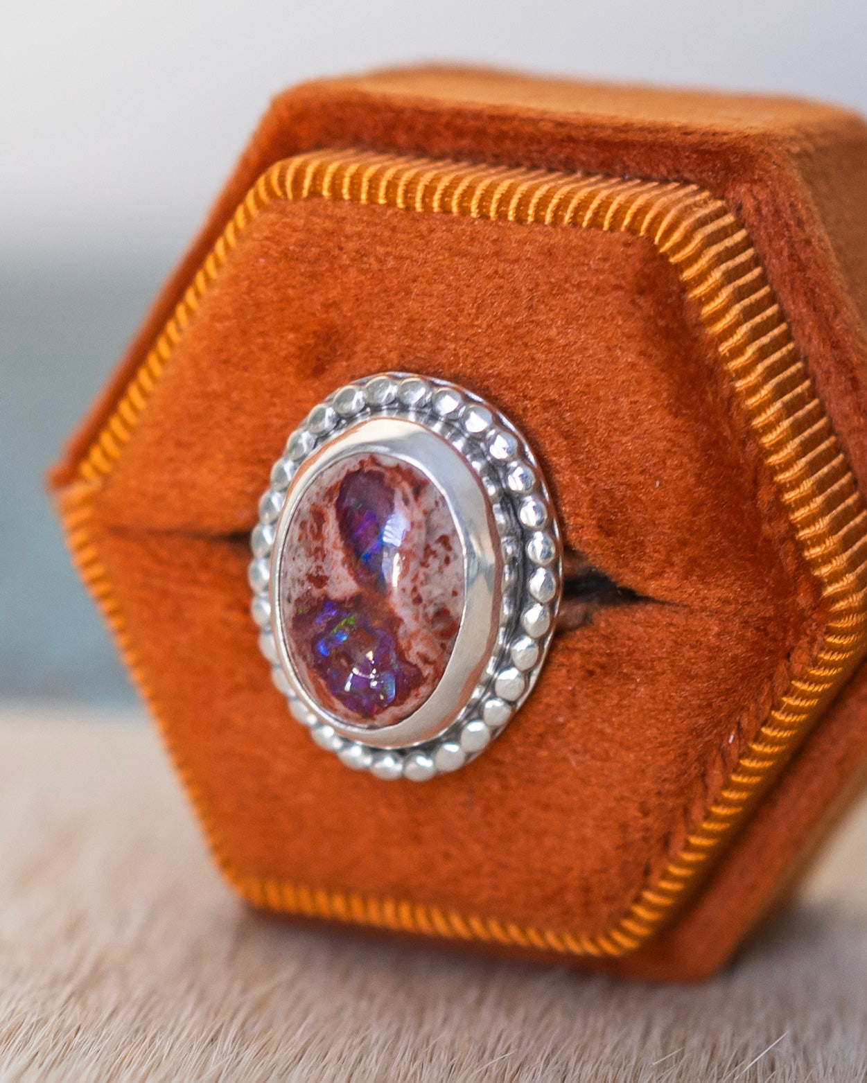 Natural Mexican Fire Opal Ring