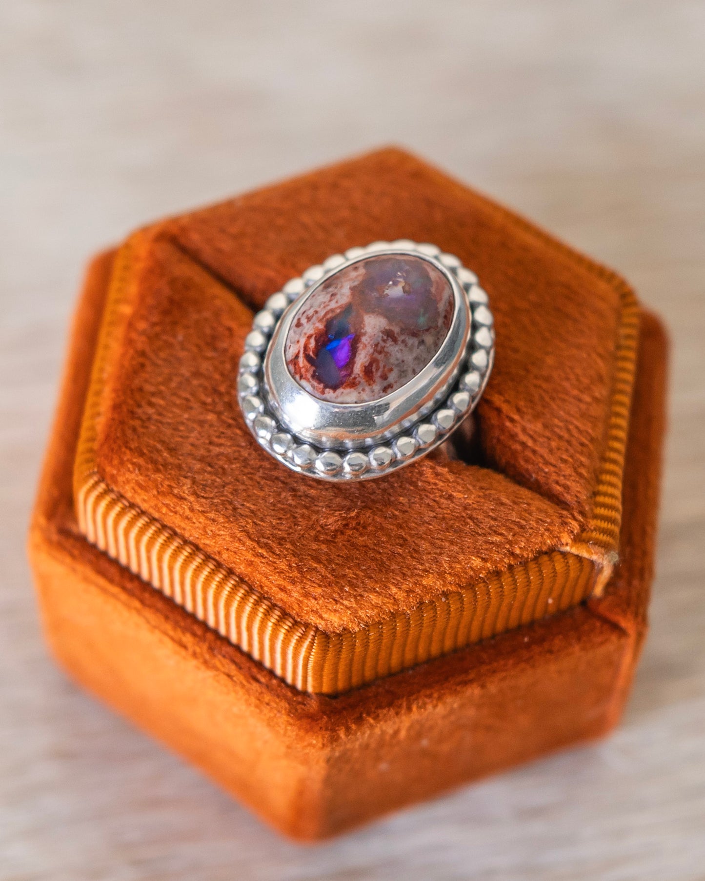 Natural Mexican Fire Opal Ring