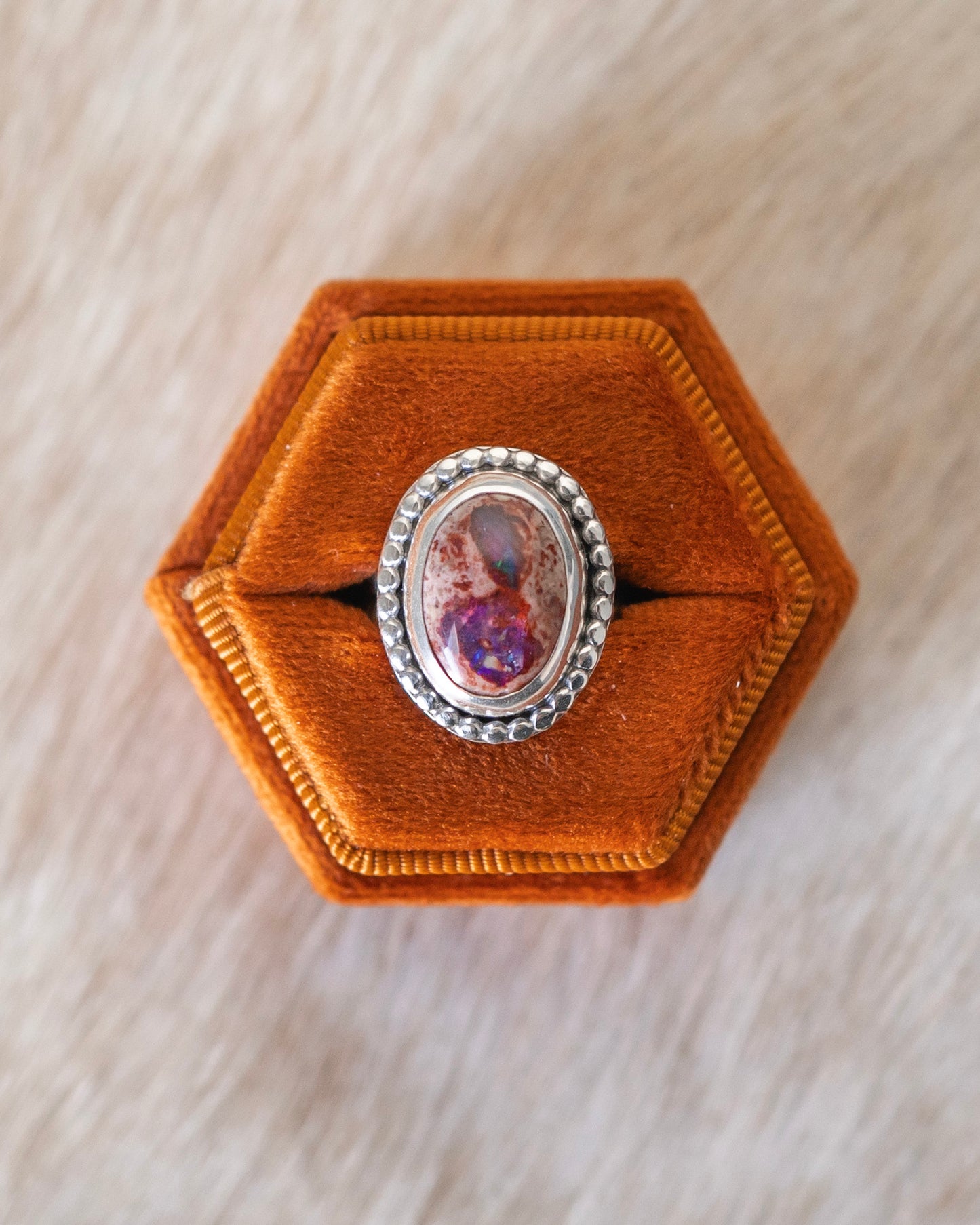 Natural Mexican Fire Opal Ring