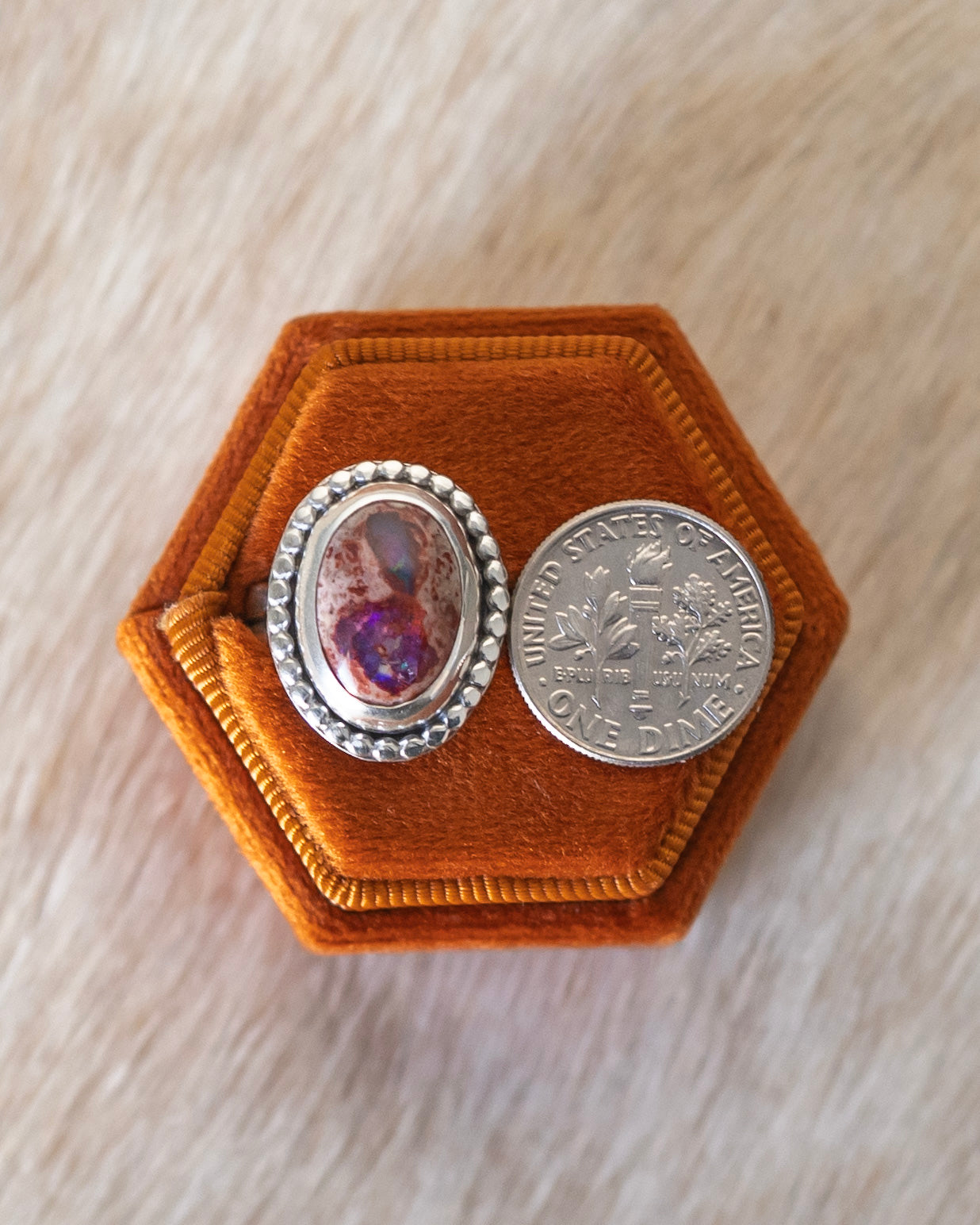 Natural Mexican Fire Opal Ring