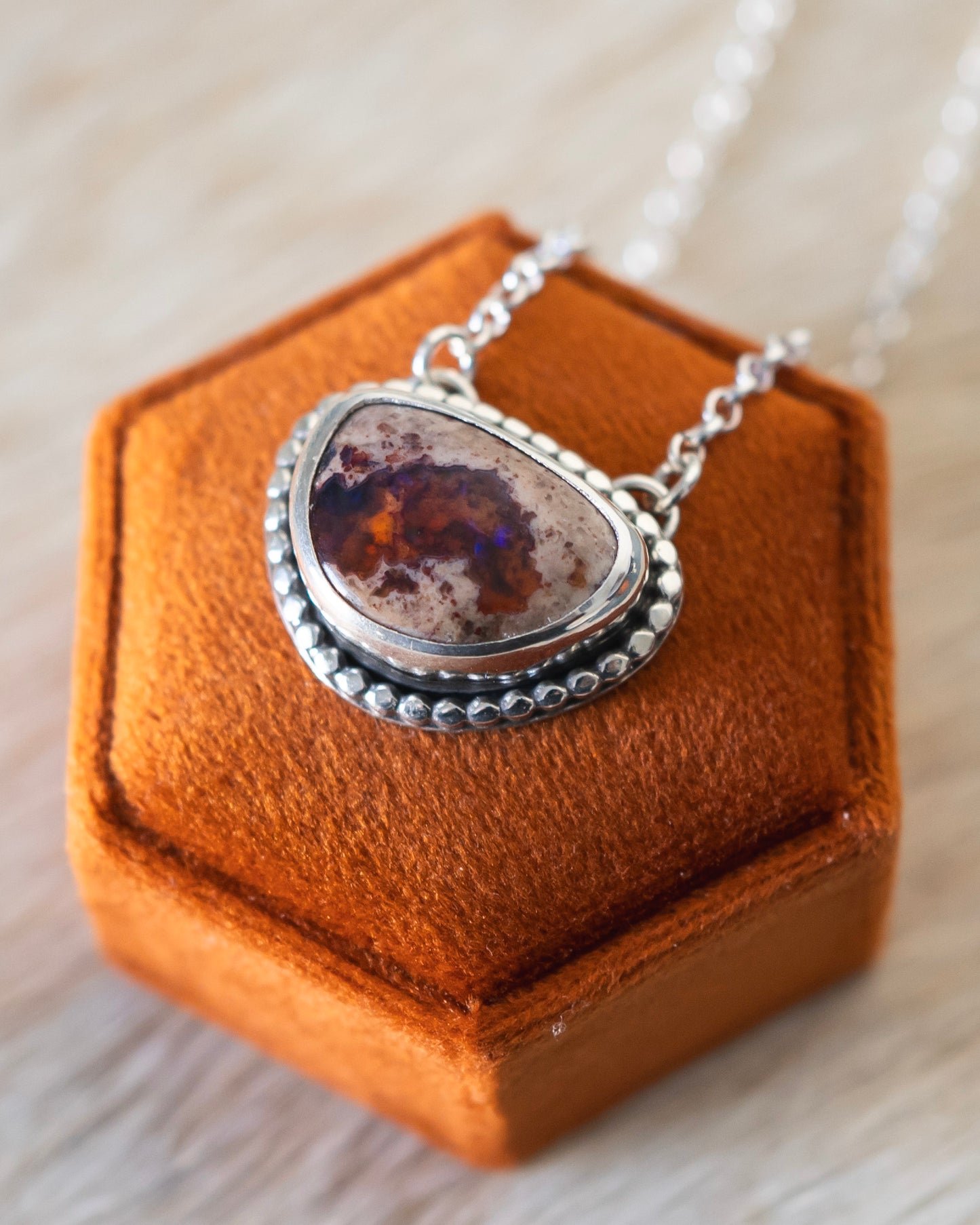 Natural Mexican Fire Opal Necklace