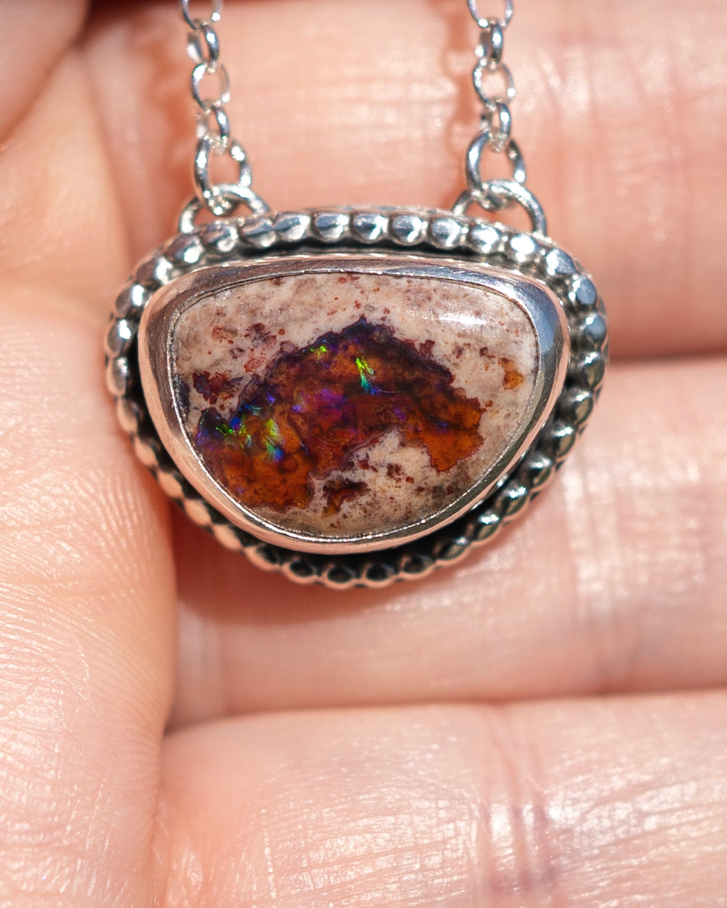 Natural Mexican Fire Opal Necklace