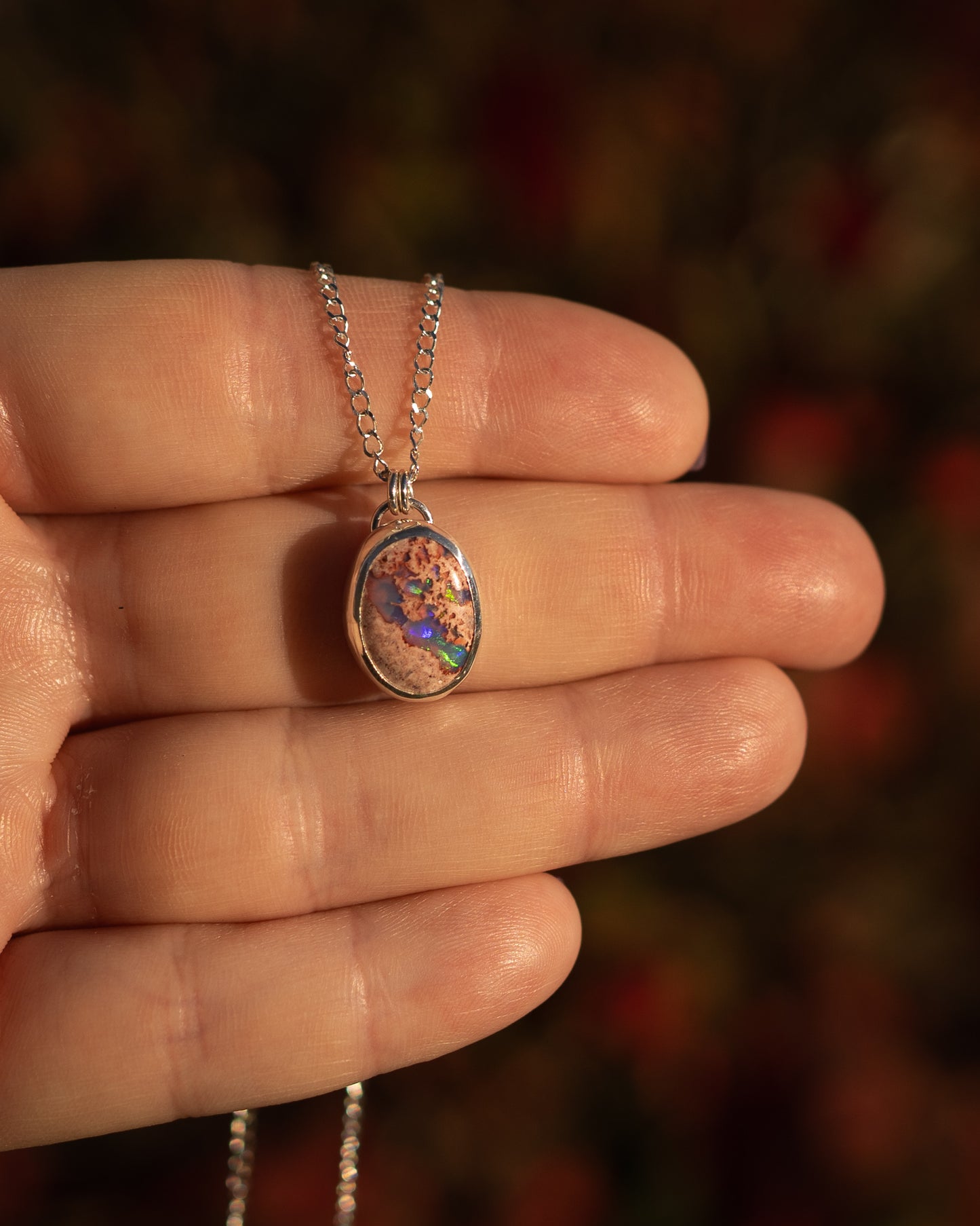 Natural Mexican Fire Opal Necklace