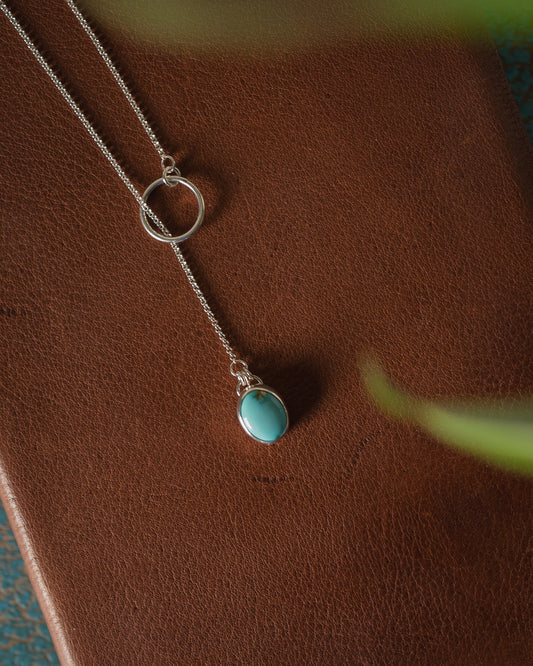 Natural Thunderbird Turquoise Lariat Necklace