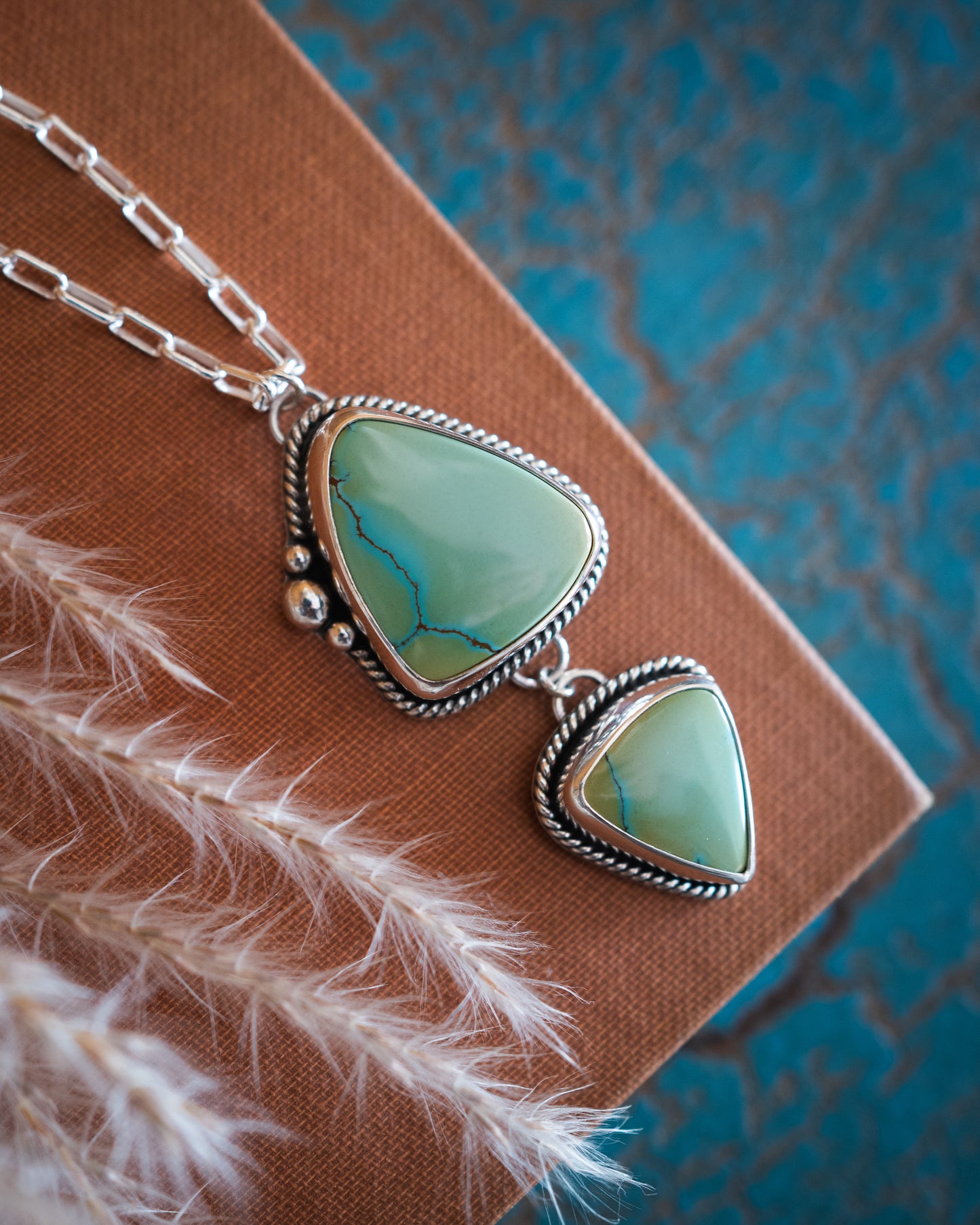 Top Grade Natural Iron Maiden Turquoise Statement Necklace