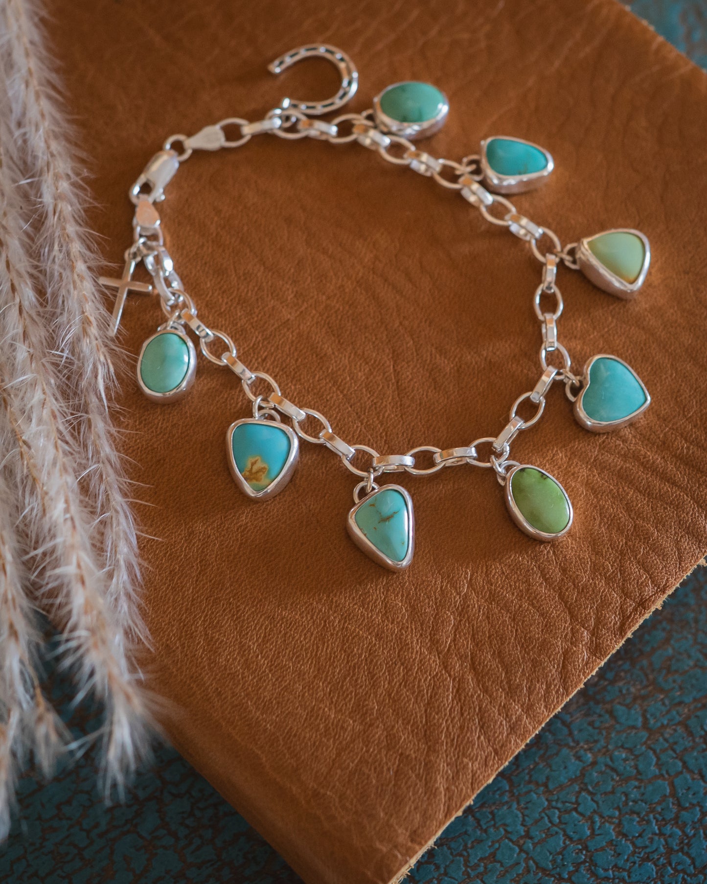 Natural Turquoise Charm Bracelet