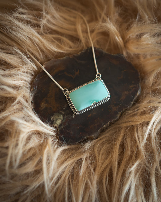 High Grade Natural Royston Turquoise Bar Necklace