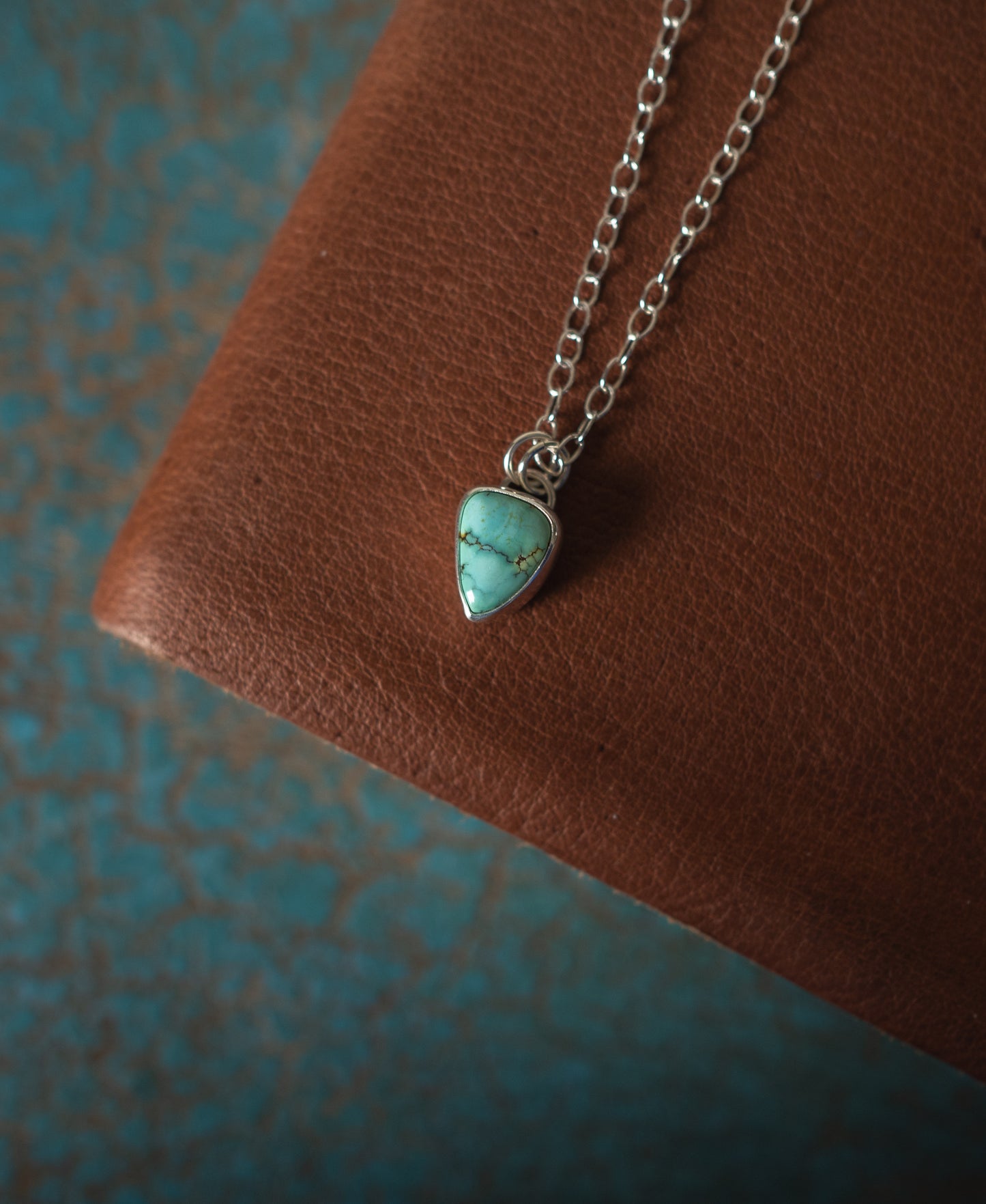 Dainty Natural Peacock Mountain Turquoise Necklace