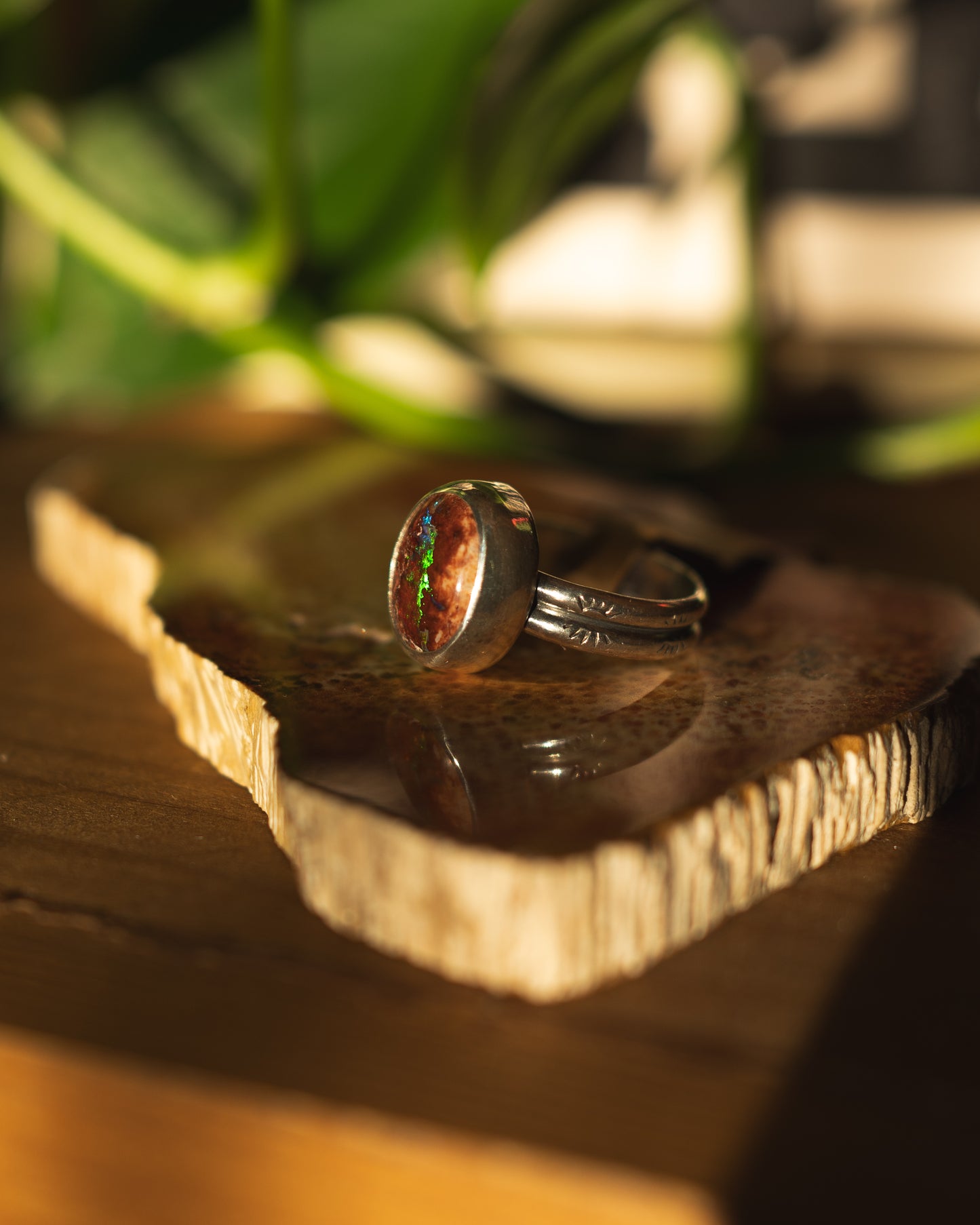 Natural Mexican Fire Opal Ring