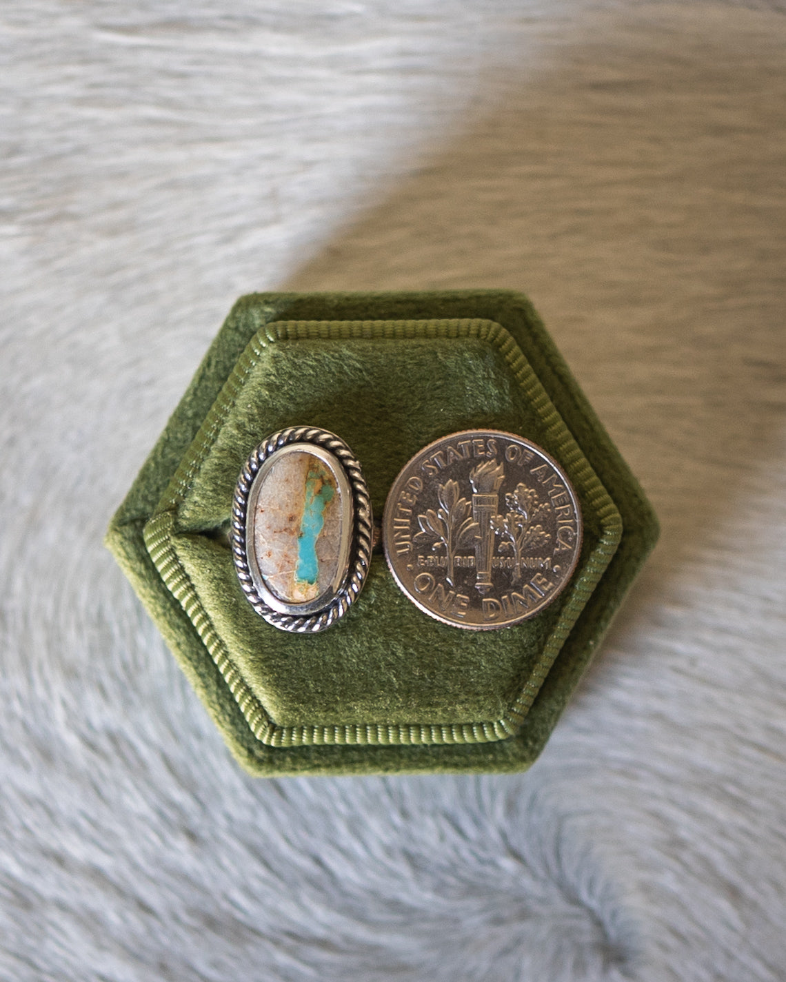 Natural Royston Ribbon Turquoise Ring