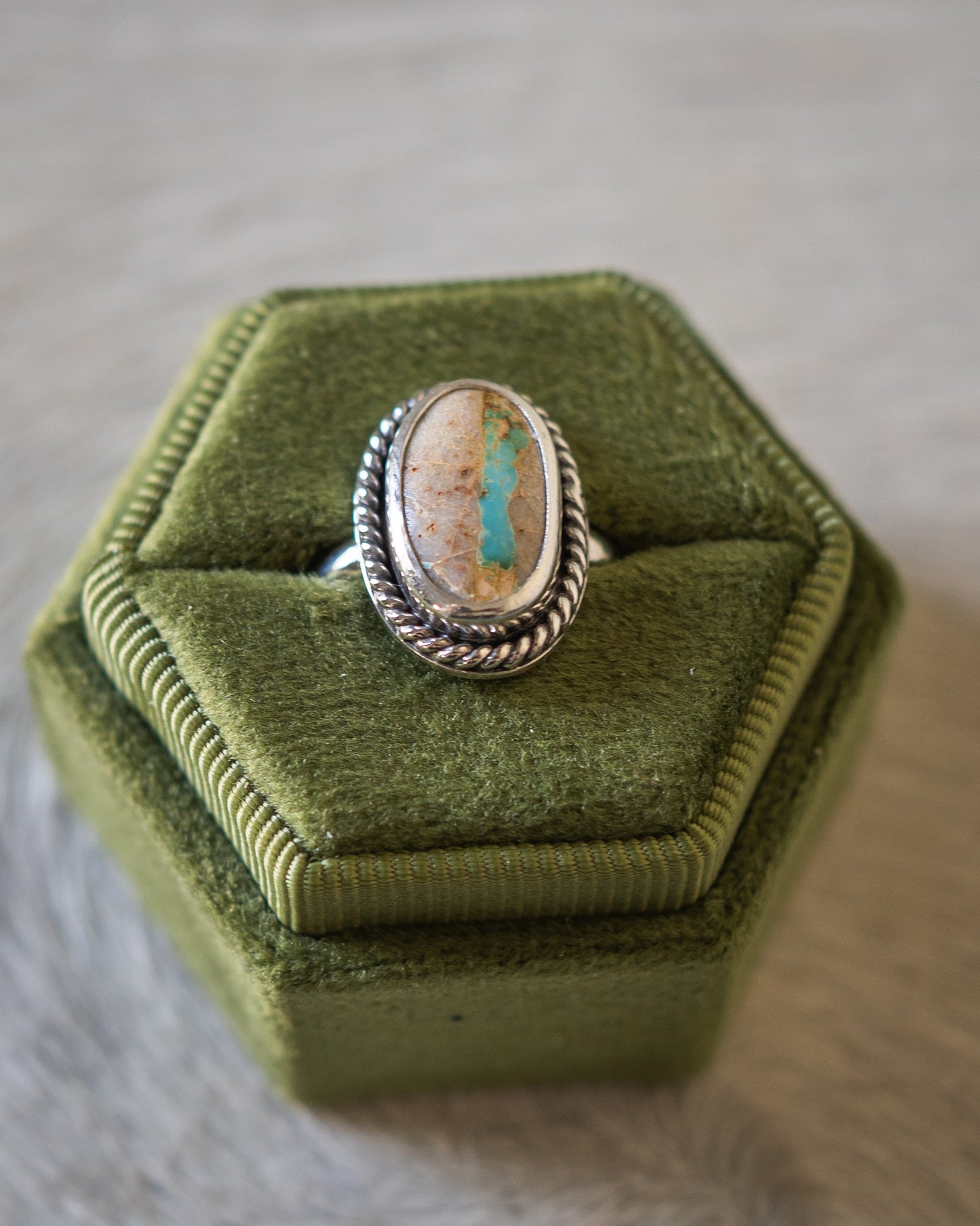 Natural Royston Ribbon Turquoise Ring