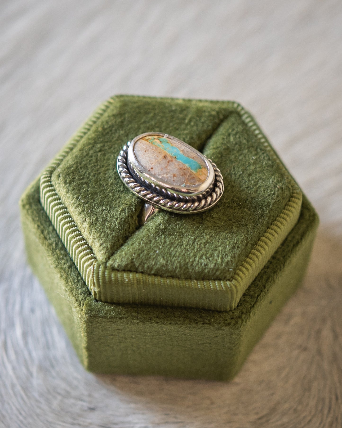 Natural Royston Ribbon Turquoise Ring