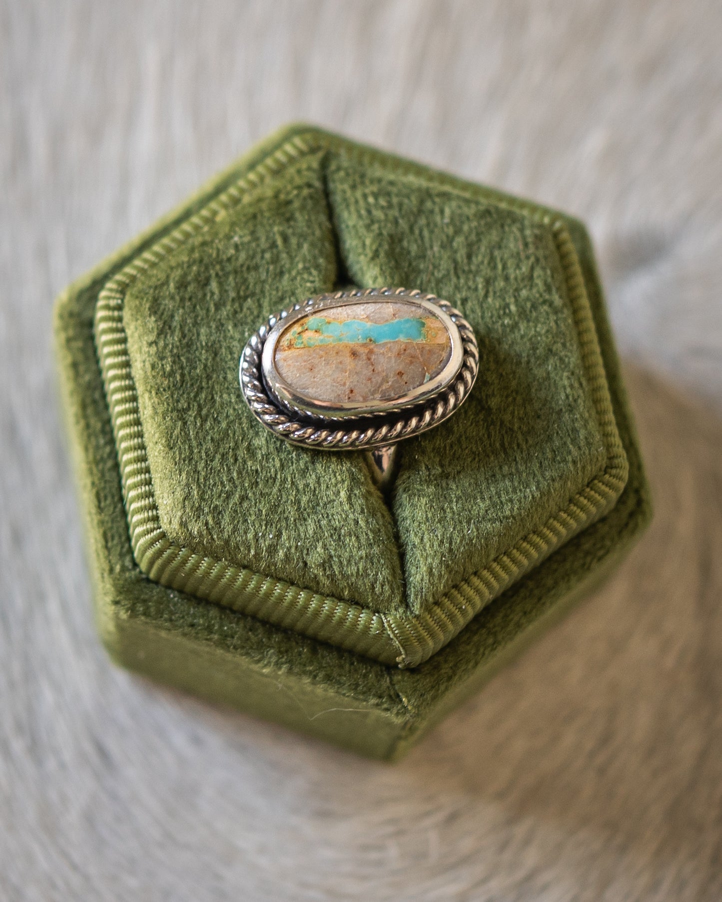 Natural Royston Ribbon Turquoise Ring