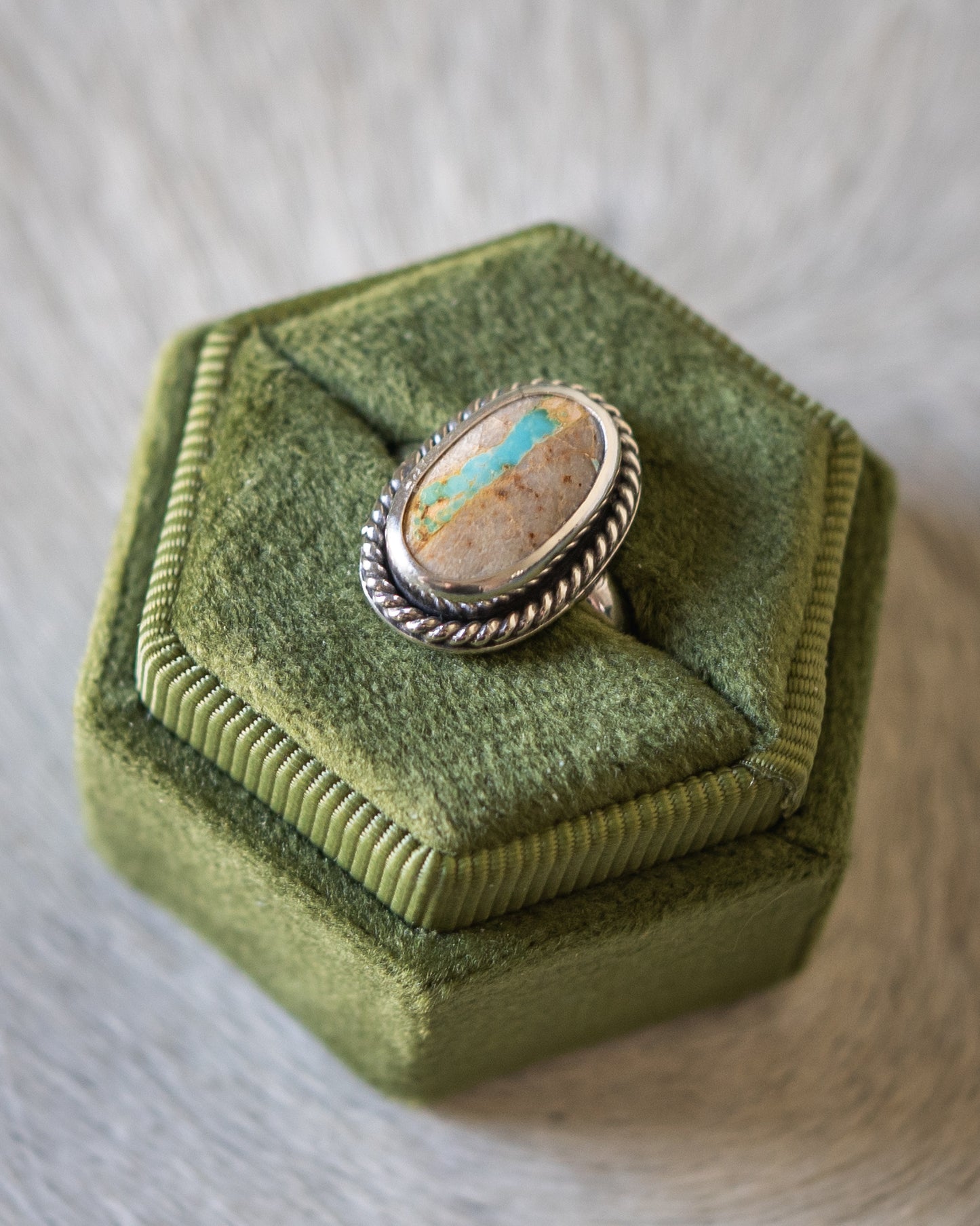 Natural Royston Ribbon Turquoise Ring