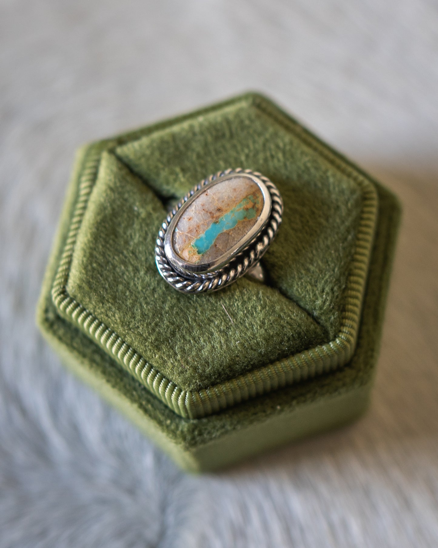 Natural Royston Ribbon Turquoise Ring